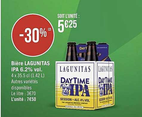 bière lagunitas ipa 6.2% vol.