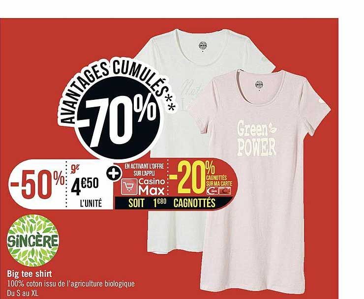 big tee shirt sincère