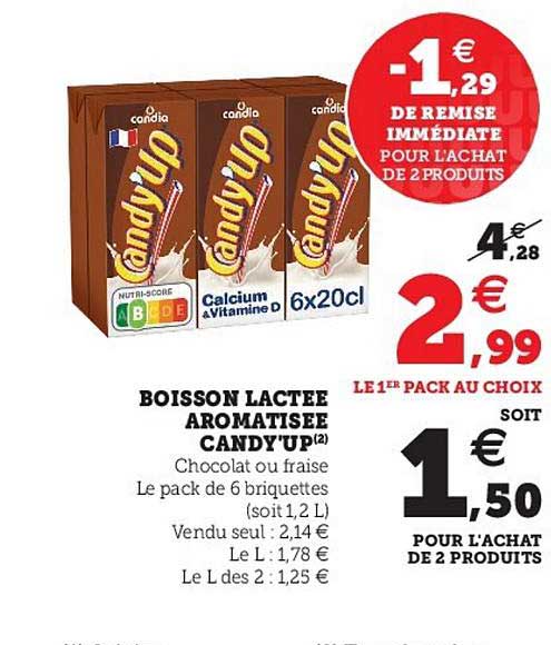 boisson lactée aromatisée candy'up