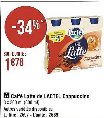 caffé latte de lactel cappuccino