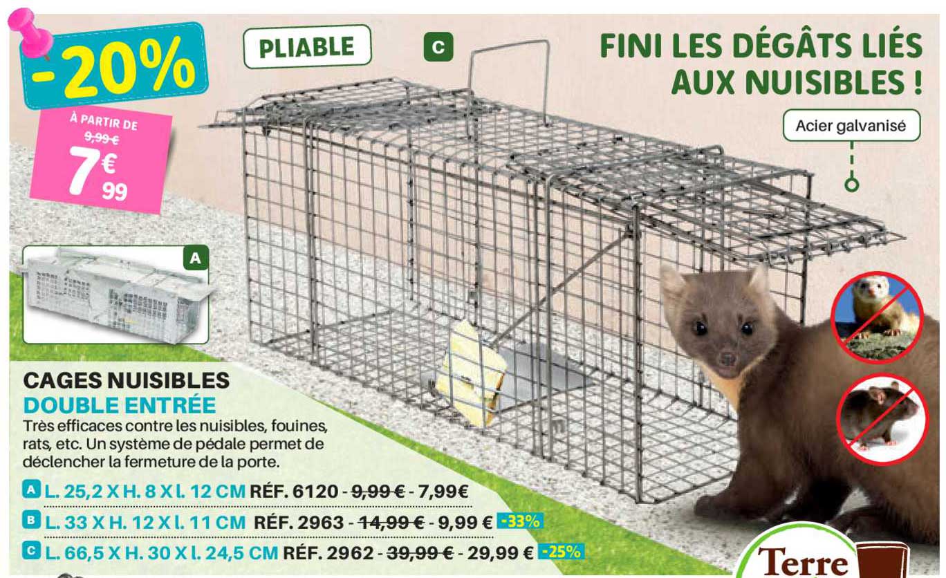 cages nuisibles double entrée