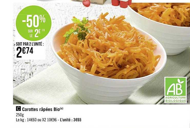 Carottes Râpées Bio