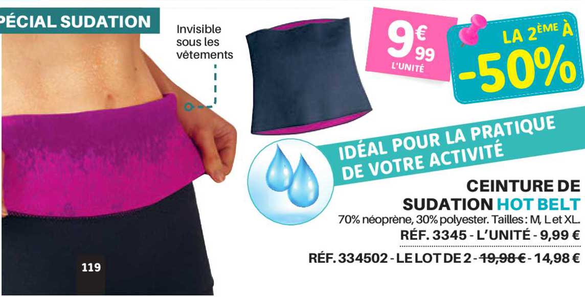 ceinture de sudation hot belt la 2ème à -50%