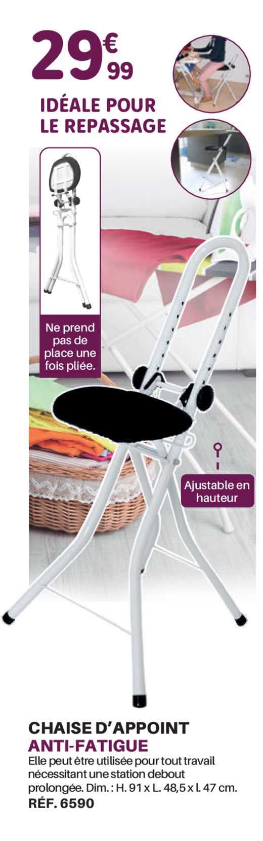 chaise d'appoint anti-fatigue