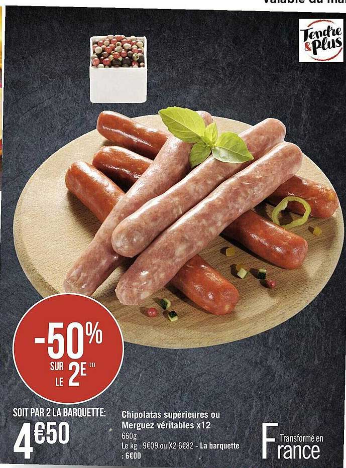 Chipolatas Supérieures Ou Merguez Véritables X12