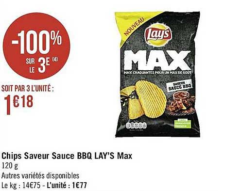 Chips Saveur Sauce Bbq Lay's Max