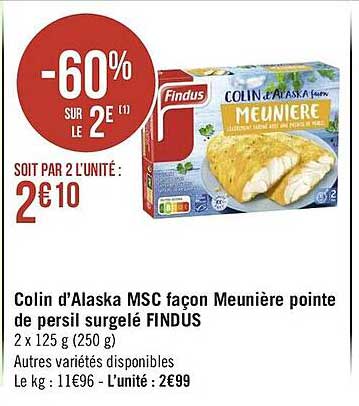 colin d'alaska msc façon meunière pointe de ersil surgelé findus