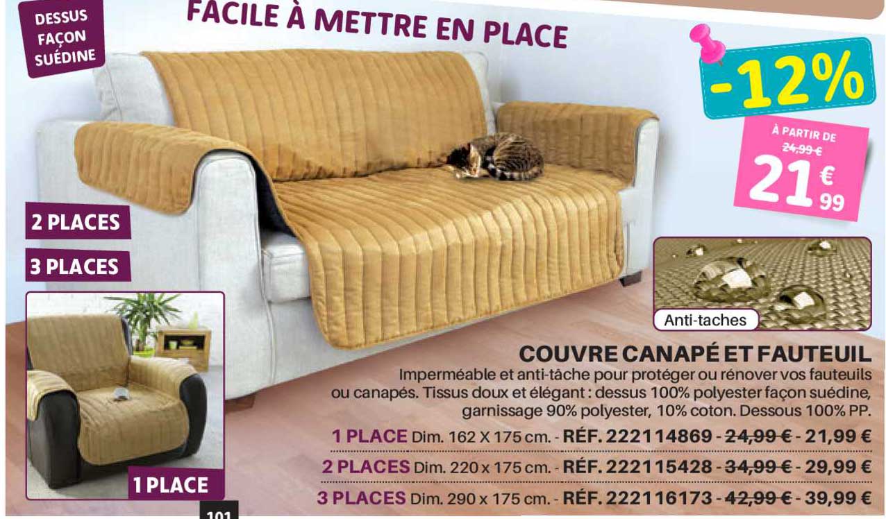 couvre canapé et fauteuil