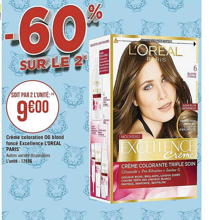 crème coloration 06 blond foncé excellence l'oréal paris
