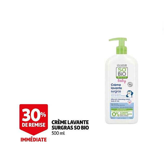 crème lavante surgras so bio