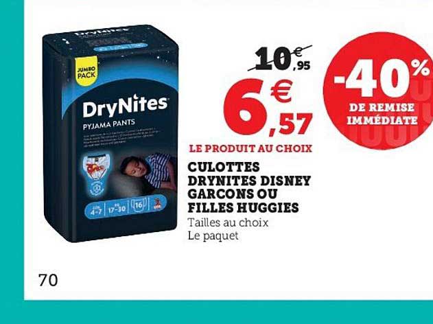 culottes drynites disney garçons ou filles huggies