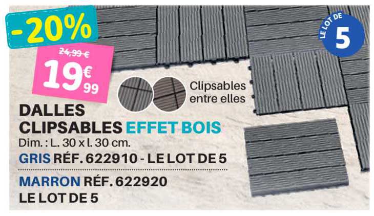 dalles clipsables effet bois