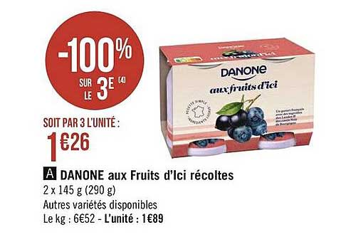 danone aux fruits d'ici récoltes