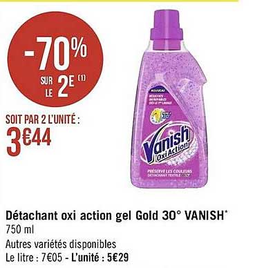détachant oxi action gel gold 30° vanish