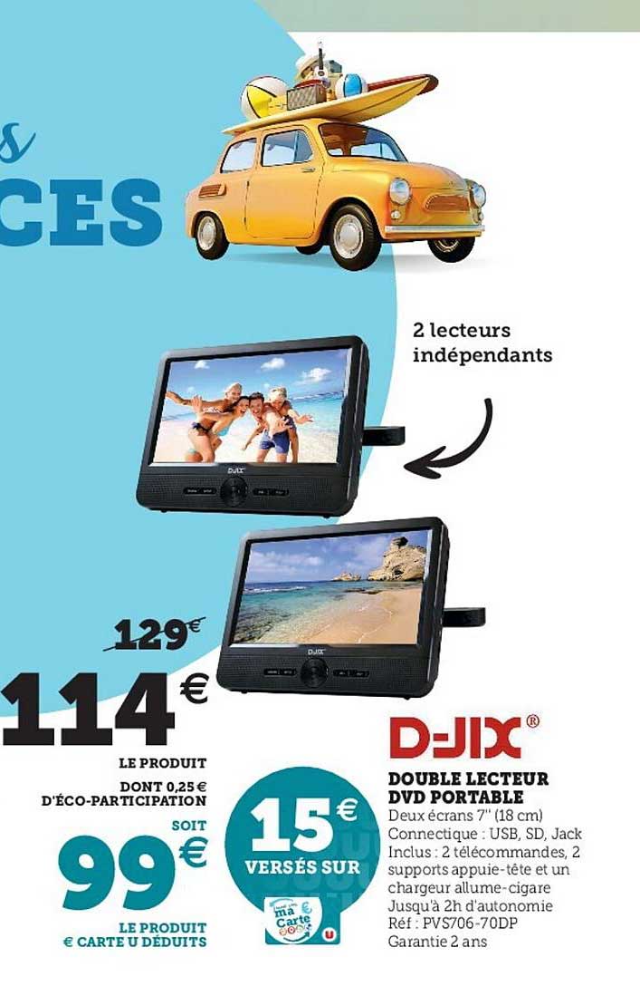 double lecteur dvd portable d-jix