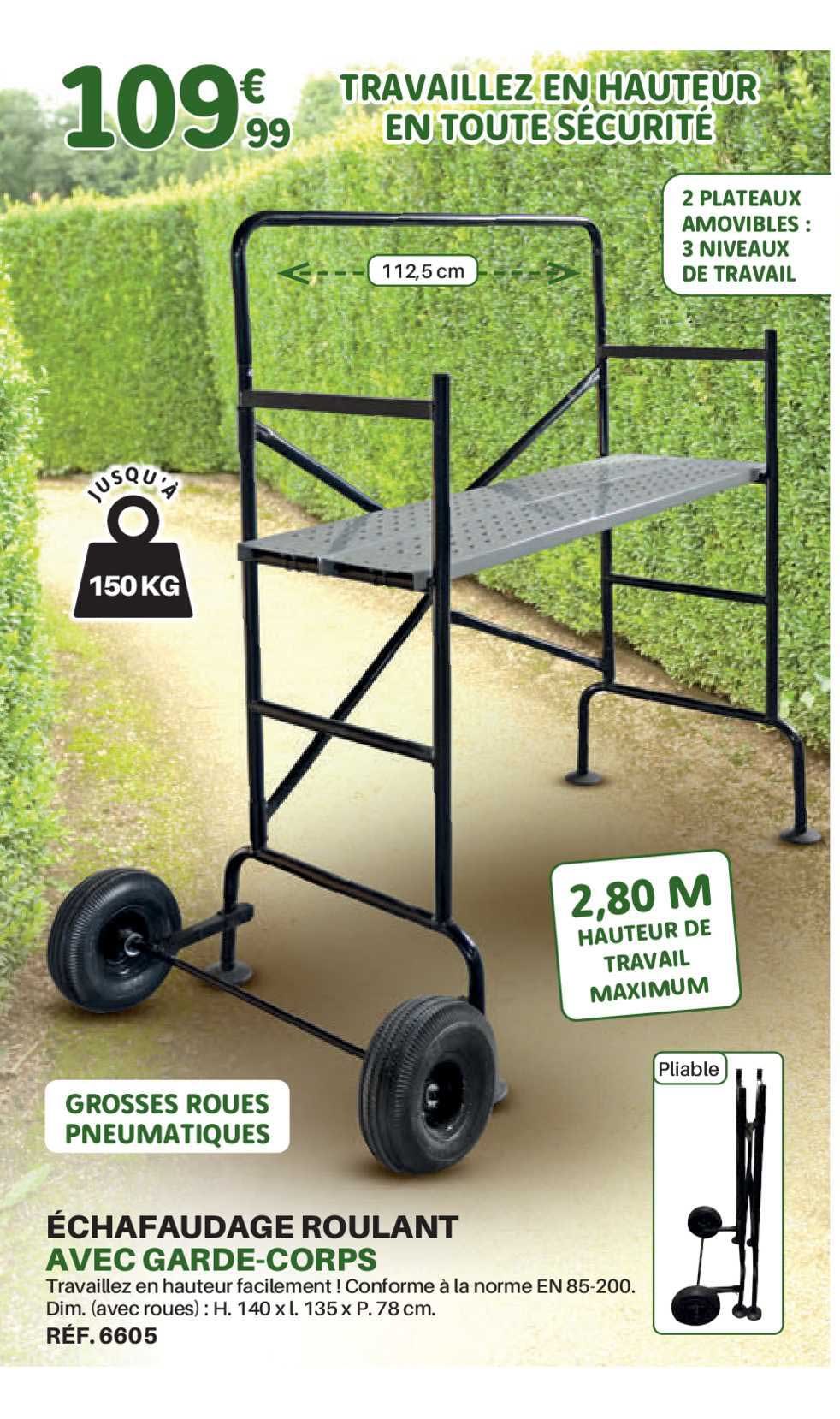 échafaudage Roulant Avec Garde-corps