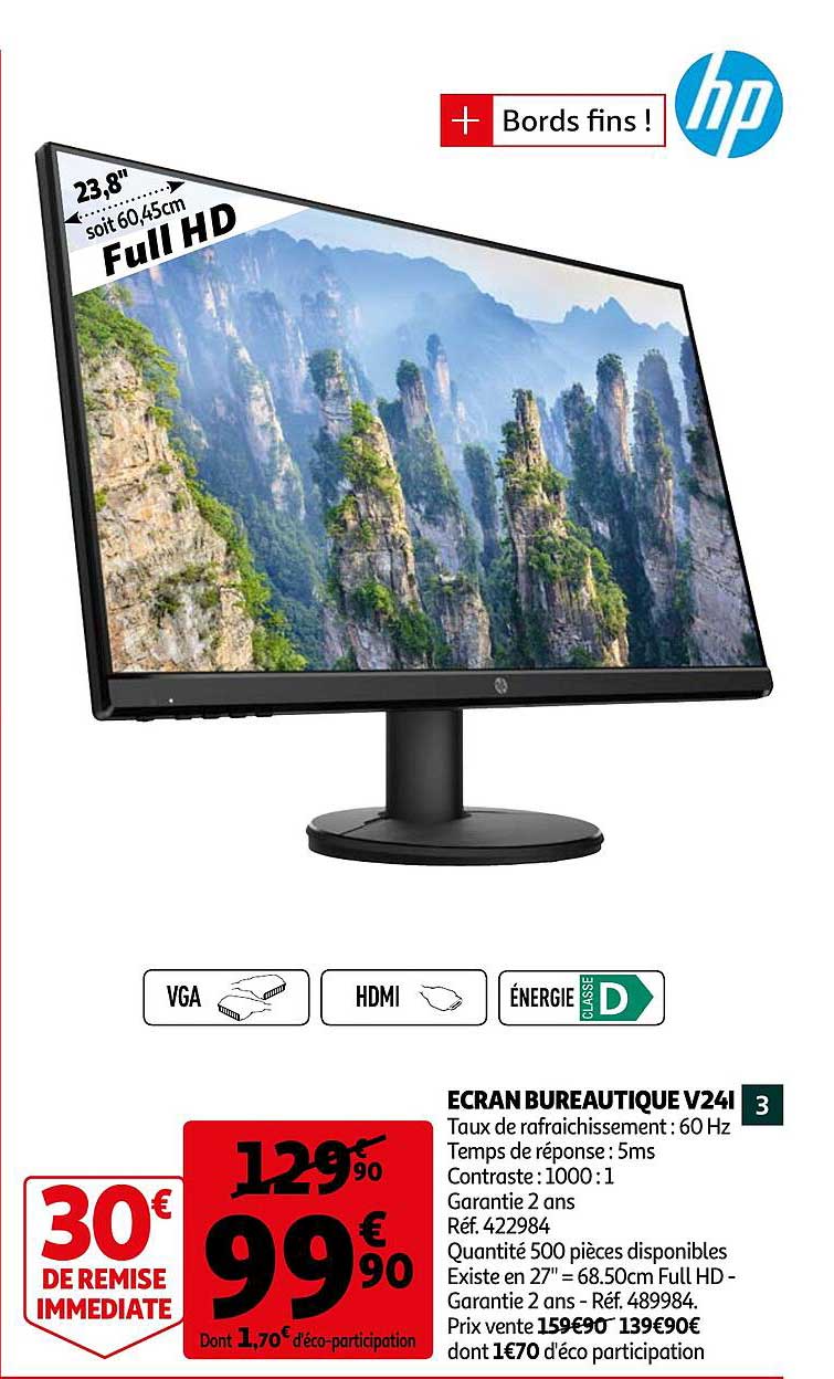 écran bureautique v241 hp