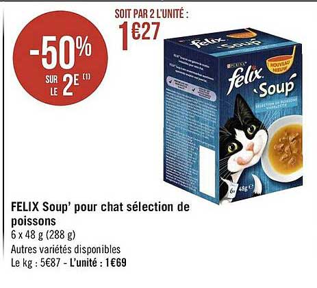 felix soup' pour chat sélection de poissons