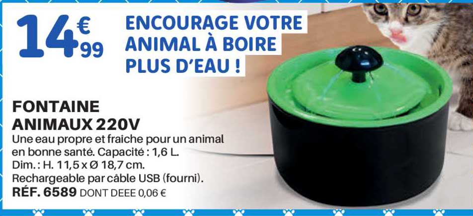 fontaine animaux 220v