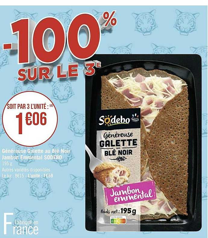 généreuse galette au blé noir jambon emmental sodebo