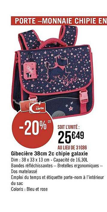 gibecière 38 cm 2c chipie galaxie