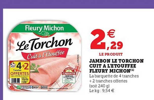 jambon le torchon cuit à l'étouffée fleury michon