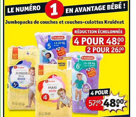 jumbopacks de couche et couches-culottes kruidvat