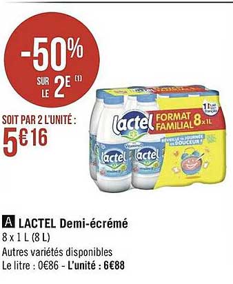 lactel demi-écrémé
