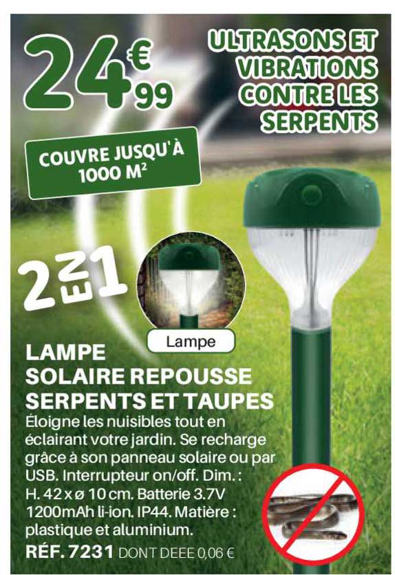 lampe solaire repousse serpents et taupes