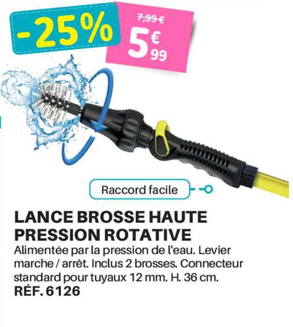 Lance Brosse Haute Pression Rotative