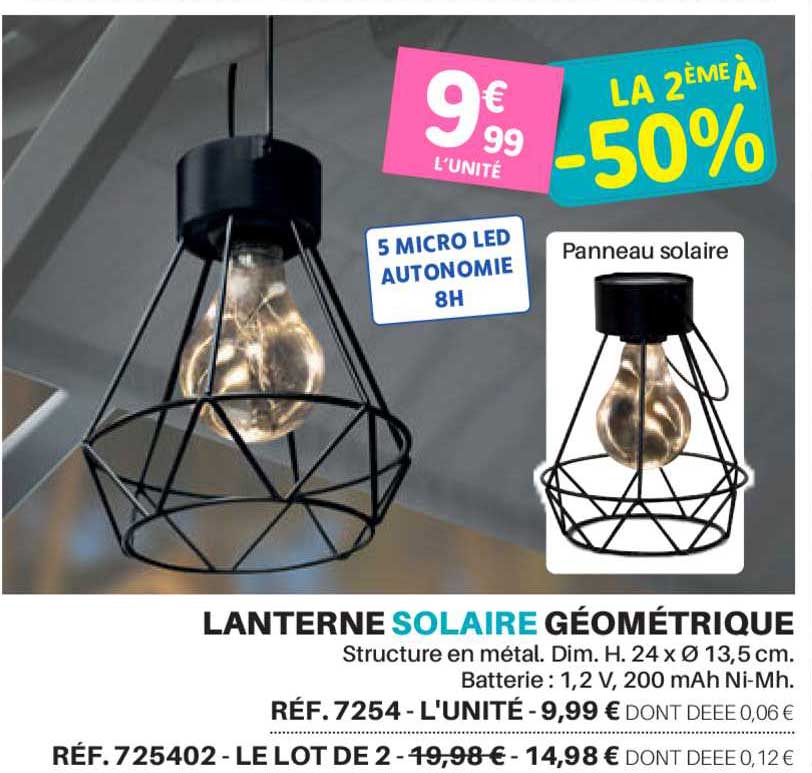 lanterne solaire géométrique la 2ème à -50%
