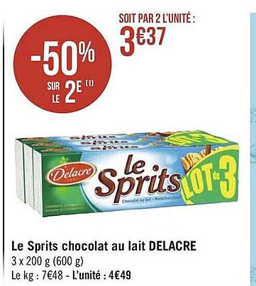 Le Sprits Chocolat Au Lait Delacre