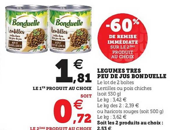 légumes très peu de jus bonduelle