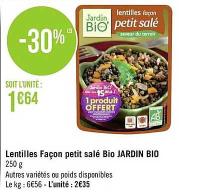 lentilles façon petit salé bio jardin bio