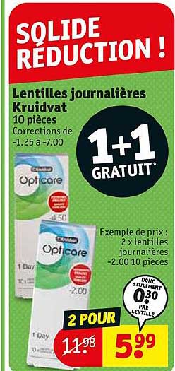 lentilles journalières kruidvat 1+1 grauit