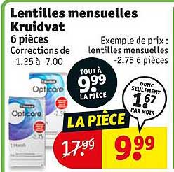 lentilles mensuelles kruidvat
