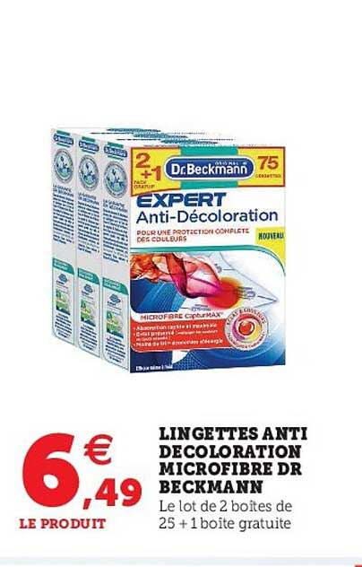 lingettes anti décoloration microfibre dr beckmann