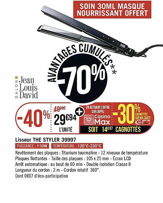 lisseur the styler 39997 jean louis david