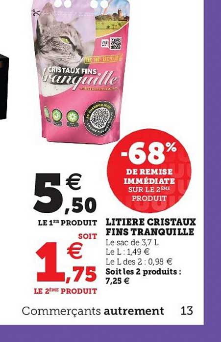 Litière Cristaux Fins Tranquille