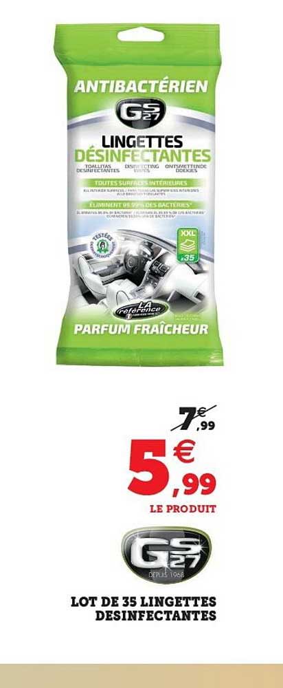Lot De 35 Lingettes Desinfectantes Gs27