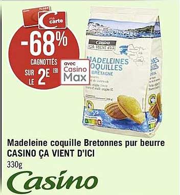madeleine coquille bretonnes pur beurre casino ça vient d'ici
