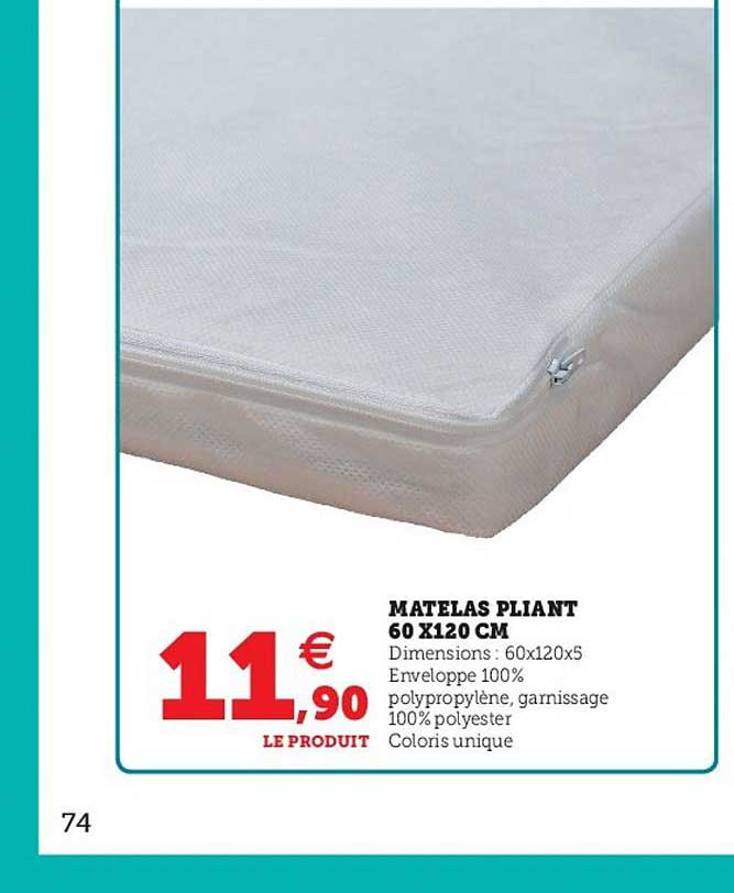 Matelas Pliant 60 X 120 Cm