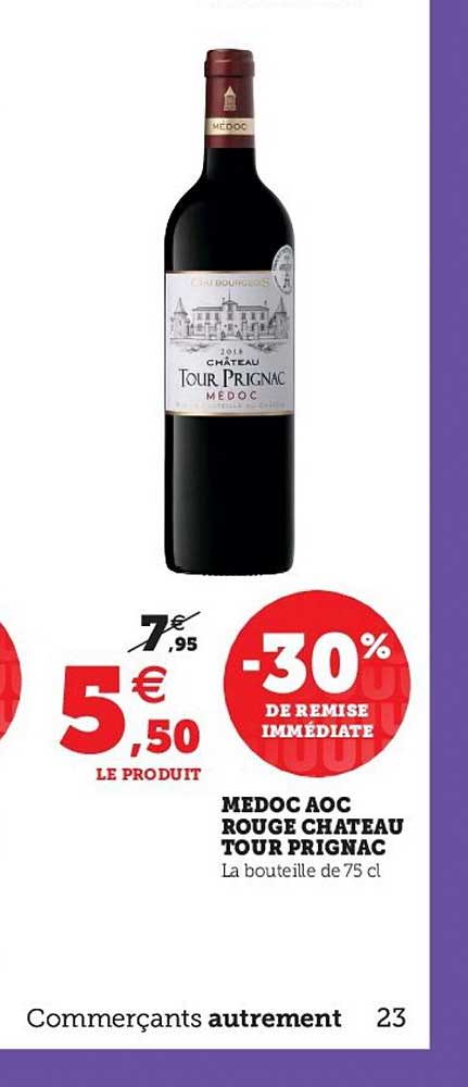 médoc aoc rouge château tour prignac