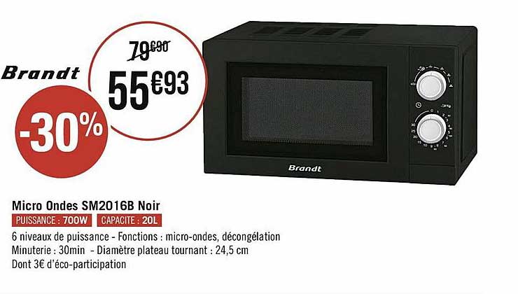 Micro Ondes Brandt Sm2016b Noir
