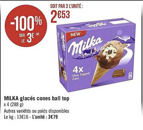 Milka Glacés Cones Ball Top