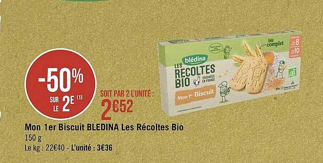 Mon 1er Biscuits Blédina Les Récoltes Bio