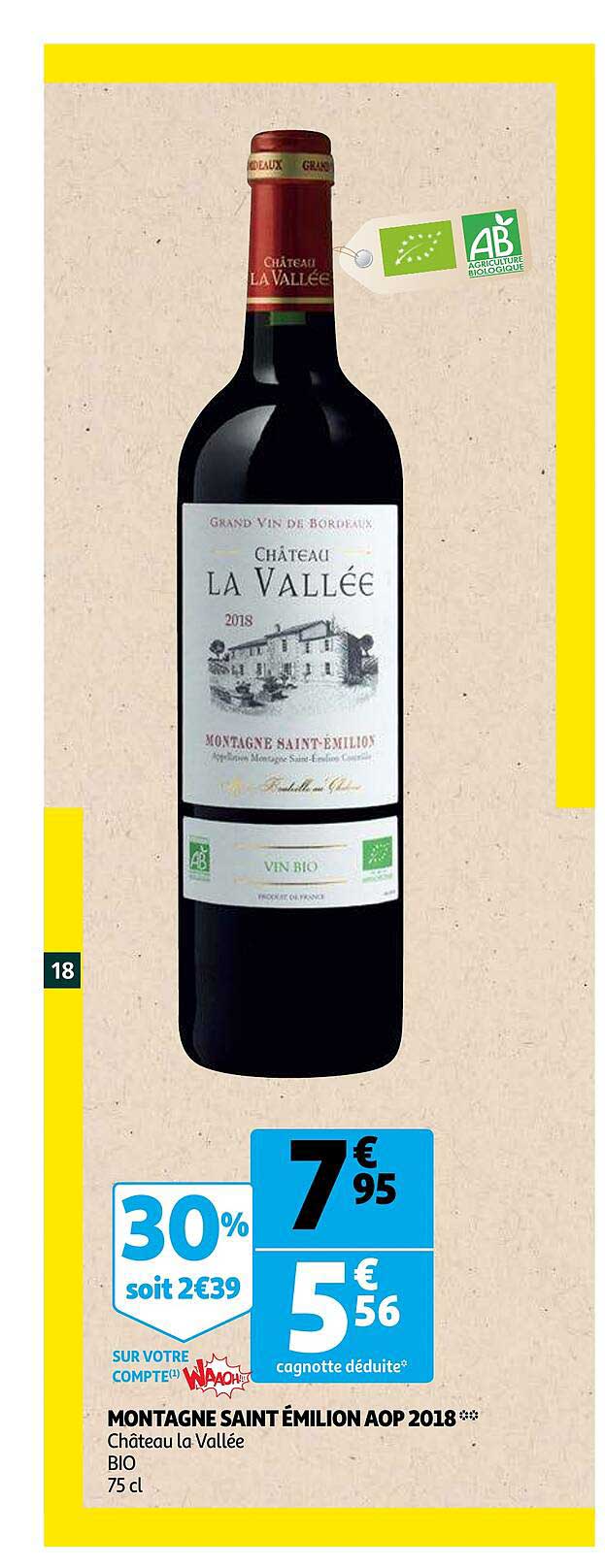 montagne saint émilion aop 2018 château la vallée