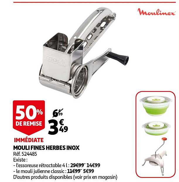 mouli fines herbes inox moulinex