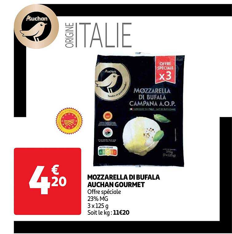 Mozzarella Di Bufala Auchan Gourmet
