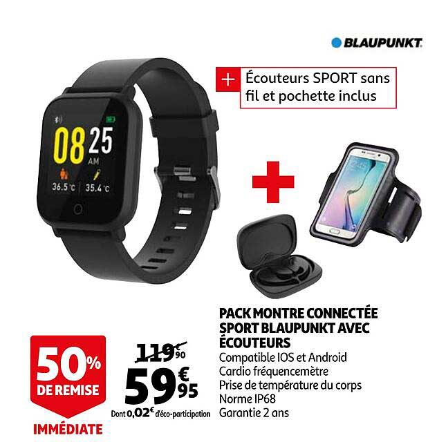 Pack Montre Connectée Sport Blaupunkt Avec écouteurs